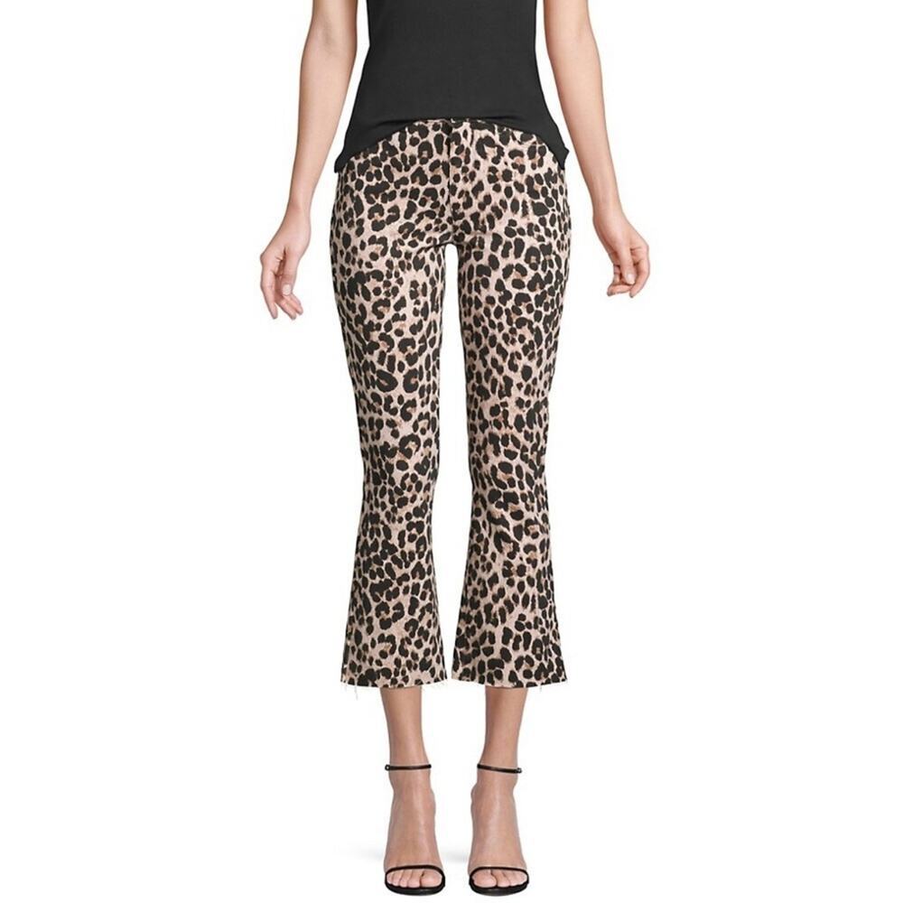PAIGE Colette Flared Leopard-Print Cropped Jeans